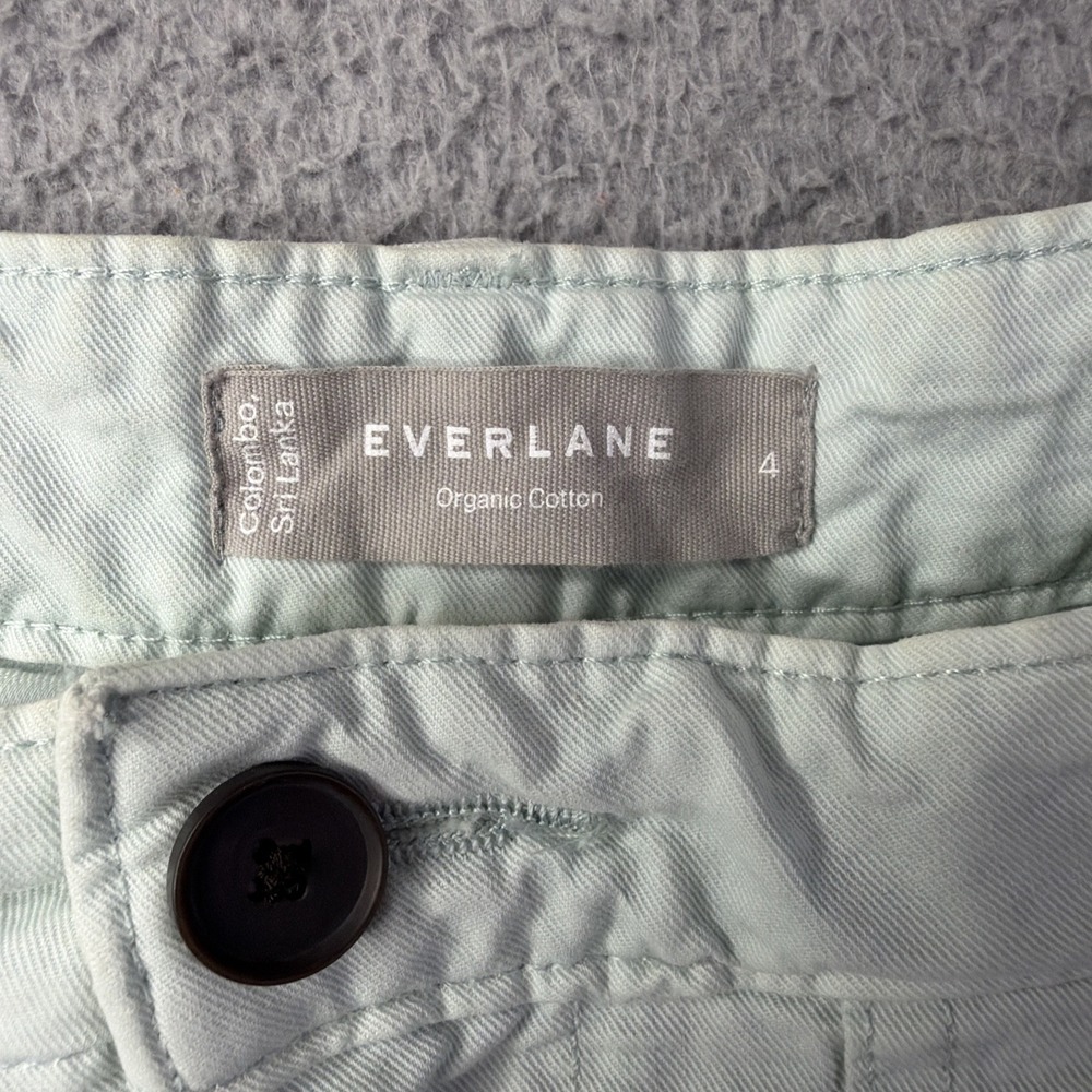 Everlane 4 Tourist Shorts Ice Blue High Rise Rolled Hem Summer Travel Comfort - Picture 3 of 13